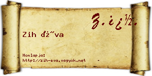 Zih Éva névjegykártya
